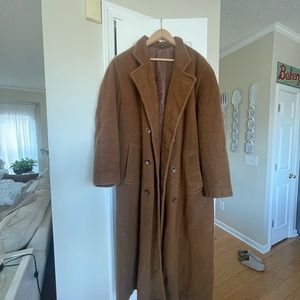 Italian camel long wool coat